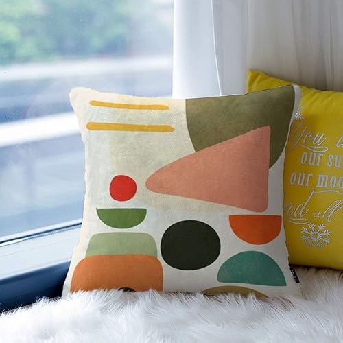 Miniatura 9 de 4 fundas de almohada modernas de estilo abstracto de mediados de siglo, 18 x 18 pulgadas, fundas de almohada bohemias para sofá, fundas de cojín