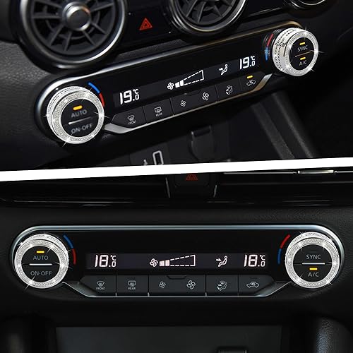 Miniatura 3 de TOMALL Bling - Cubierta de botón de aire acondicionado compatible con Nissan Sentra 2020-2025, cubierta de consola central de aire acondicionado