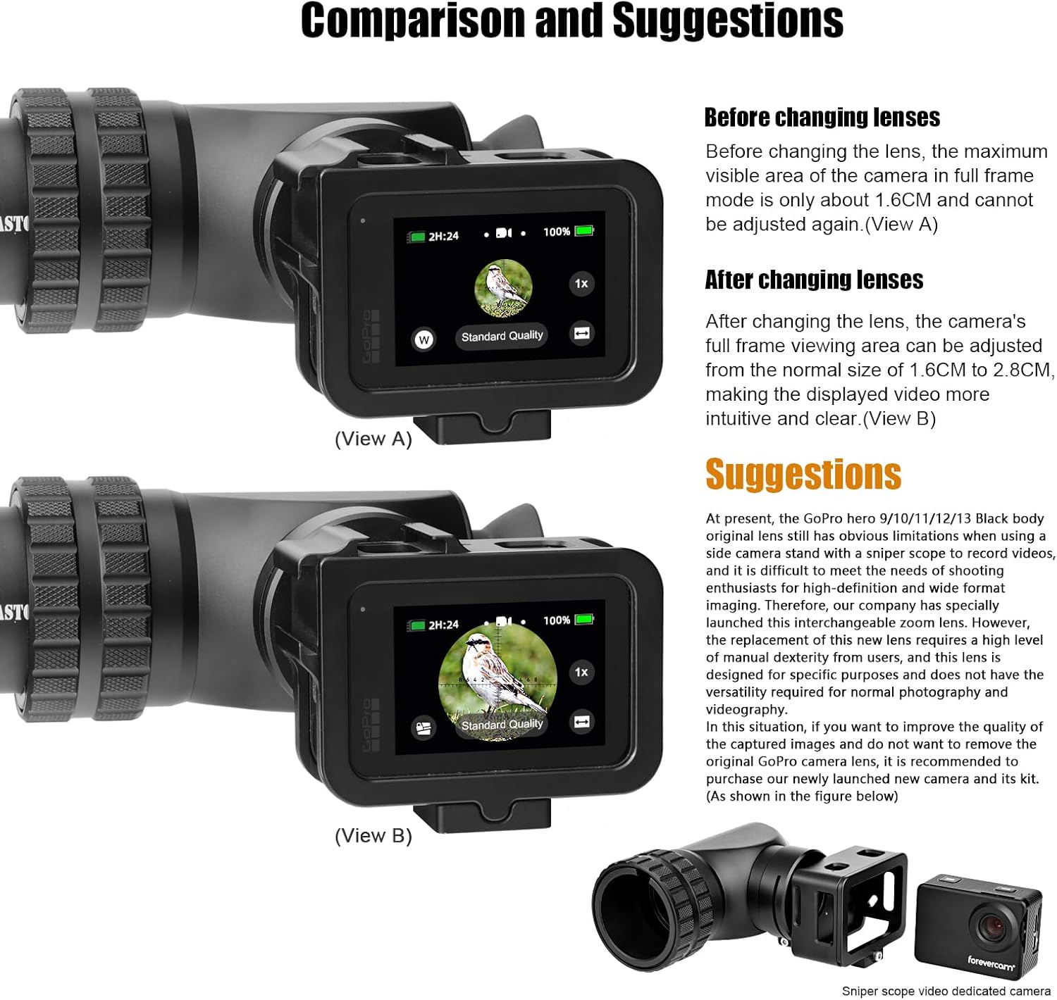 Replace Lens for GoPro Hero 13 12 11 10 9 Action Camera