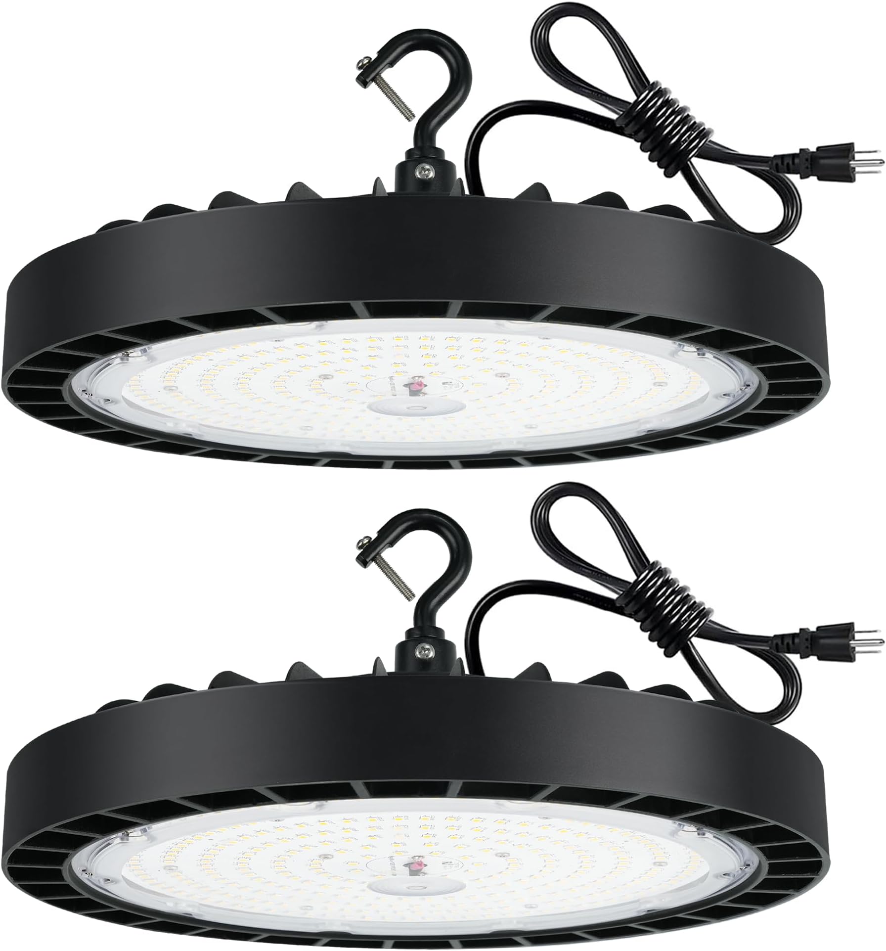 hykolity UFO LED High Bay Light, 150W, 19500LM, 5000K Daylight, 130LM/W | High Bay Shop Lights IP65 Waterproof Commercial Bay Lighting for Warehouse Workshop Factory Shop Barn Factory, ETL, 2 Pack