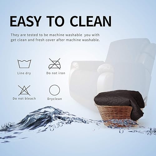 Miniatura 7 de Easy-Going - Funda reversible para sofá reclinable, protector resistente al agua con correas elásticas, para perros y gatos (sillón reclinable