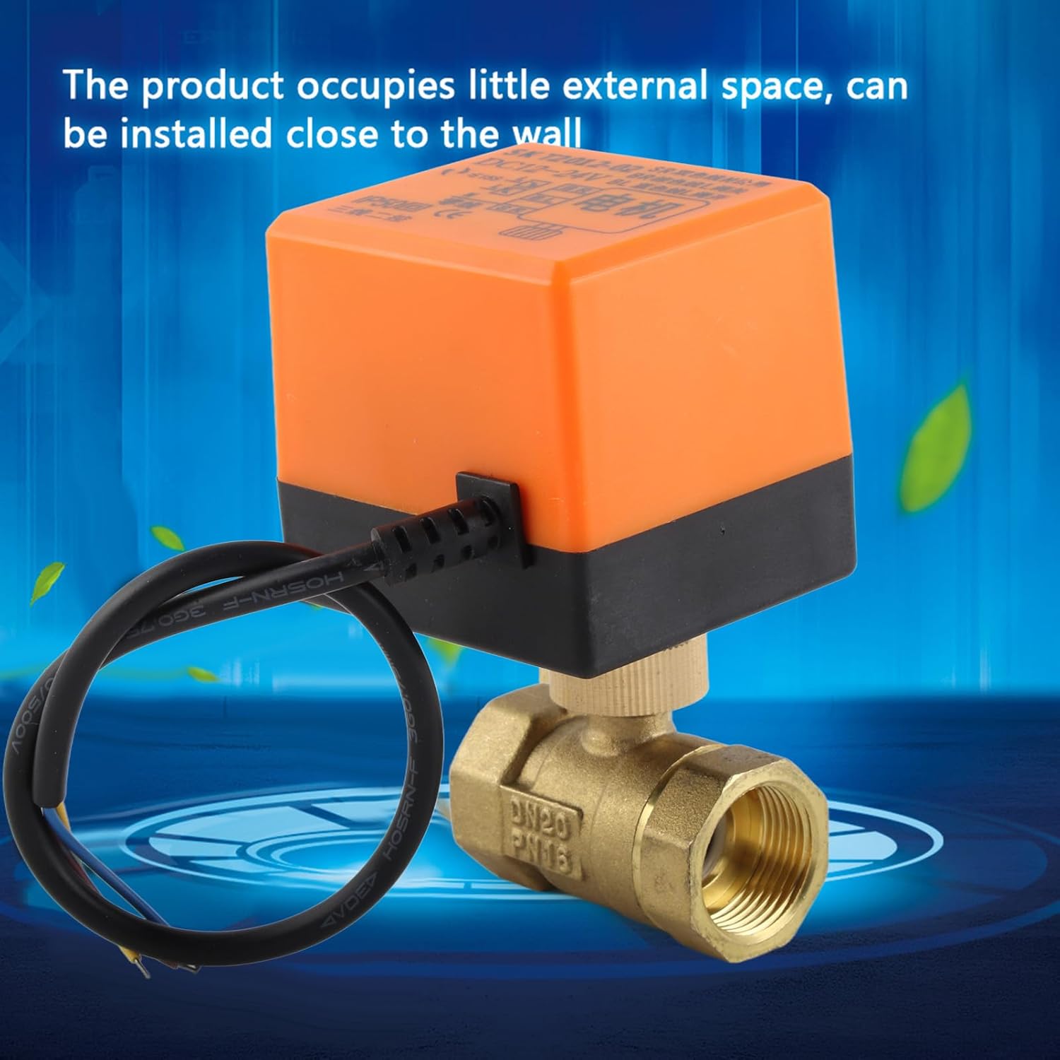 Dc 12‑24V Motorized Ball Valve, 2 Way Electrical Valve with LowNoise Design G3/4in DN20 Brass Smart Water Valve for HVAC and Water Control Systems