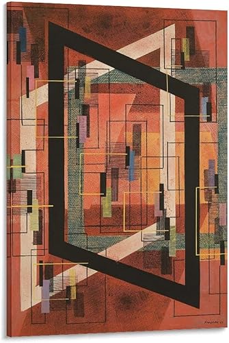 QINGLIN Irene Rice Pereira Poster-Receding Red Canvas Art Poster And Wall Art Picture Print Modern Family Bedroom Decor Posters 24x36inch(60x90cm)