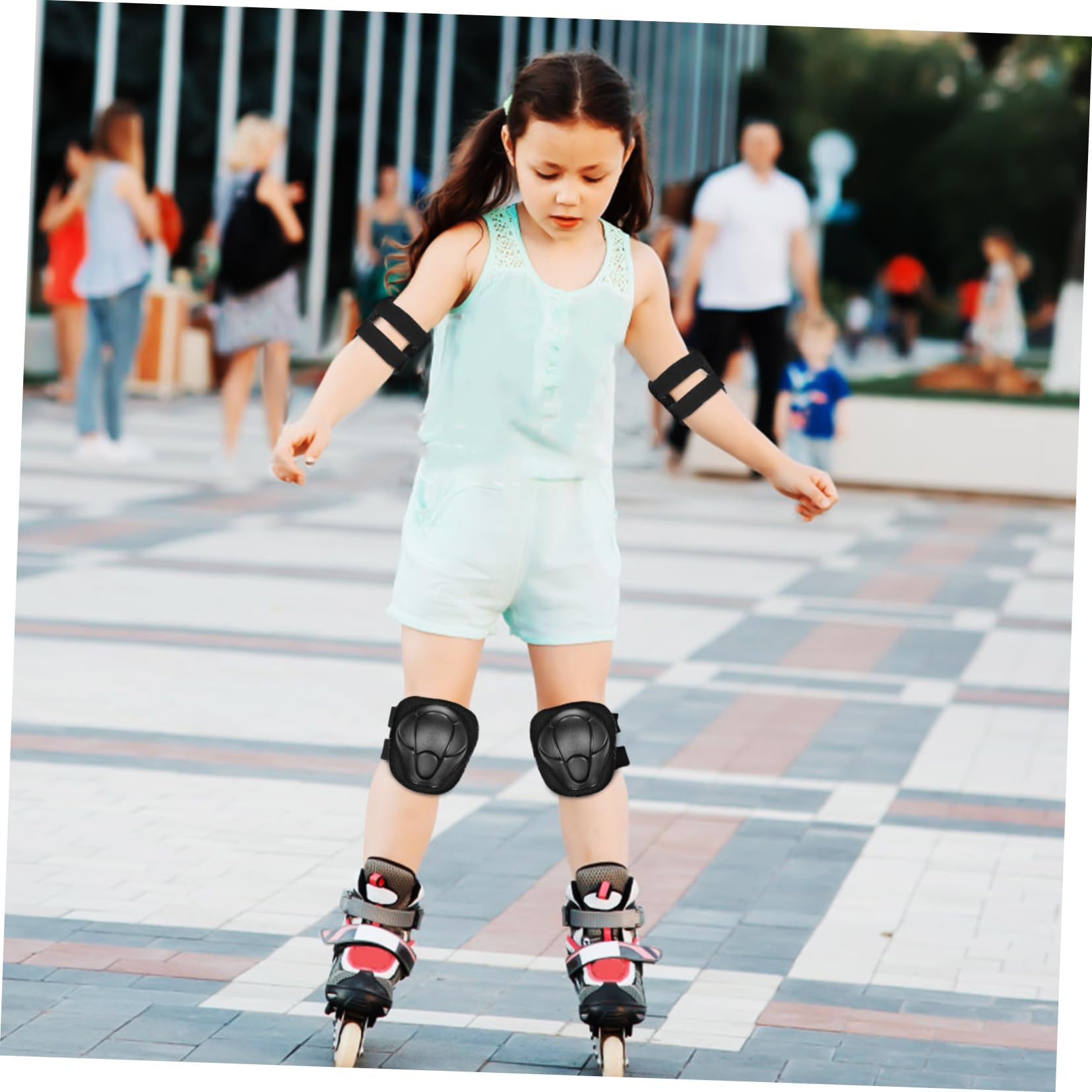 Gogogmee 1Set Skating Protective Gear Knee Elbow Pads for Snowboarding Roller Skating Comfortable Elastic Design Versatile Use Sandwich Mesh Lining