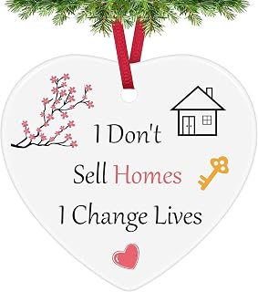 Real Estate Agent Gifts Christmas Ornaments Realtor Appreciation Gifts Thank You Present Broker Salesman Agent Closing Salesperson Present Ceramic Ornament Christmas Tree Decoration
