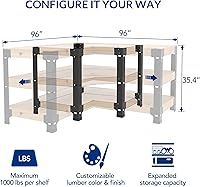 Vista 3 de FLEXIMOUNTS Kit universal de banco de trabajo de acero con 5 patas en forma de L, banco de trabajo resistente para almacenamiento de garaje