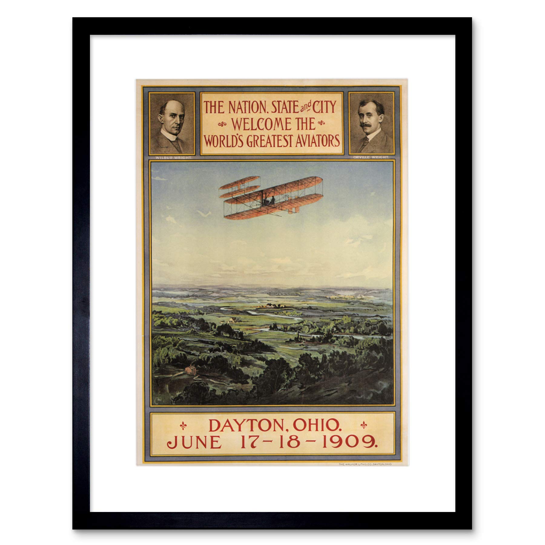 Wee Blue Coo Aviation Aeroplane Airplane Dayton Ohio Vintage Ad Framed Wall Art Print