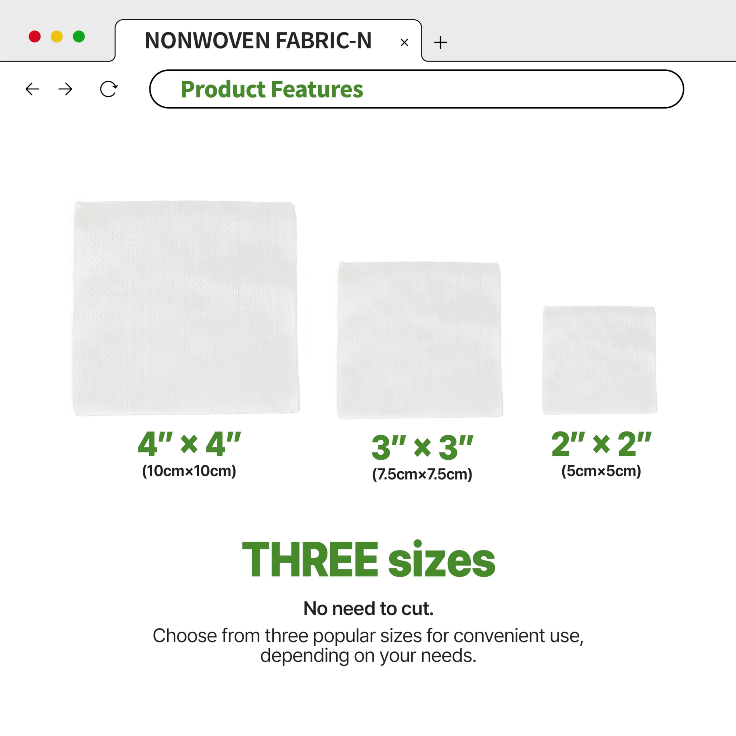 Non Woven Gauze Pads 4x4, Soft Absorbent Medical Grade Gauze Sponges for Wound Care, First Aid, Skin Cleaning & Dressing Changes, Lint Free Disposable Gauze, 200 Count, SOOSUNG — Amazon image 5