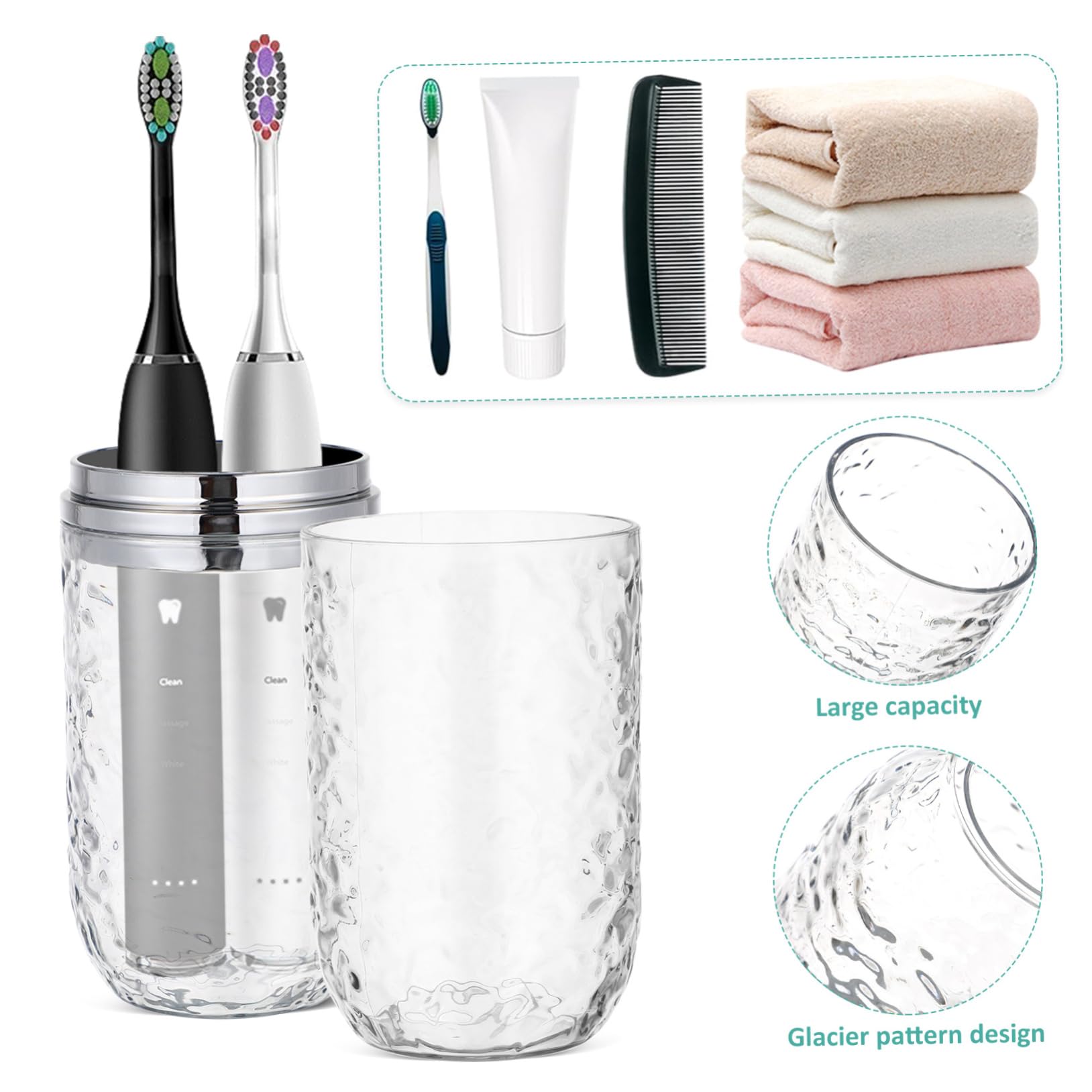 Baluue 8piezas Estuche De Para Cepillos De Dientes Contenedor Tapa Para y Diseño Transparente y