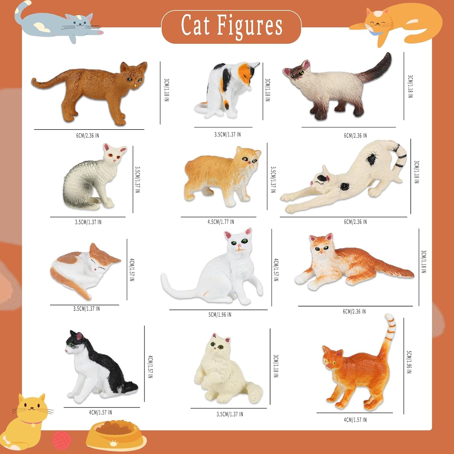 كاستويف مجسم حيوانات قطة صغيرة، لعبة تعليمية واقعية للقطط الصغ... - view 6