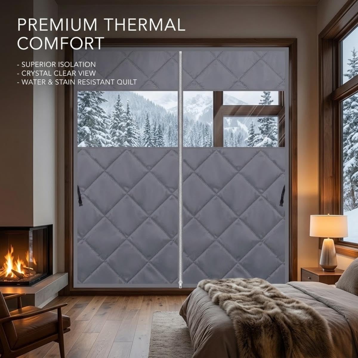 Rideau Thermique Hiver Avec Fenêtre D'observation, Réduction Du Bruit