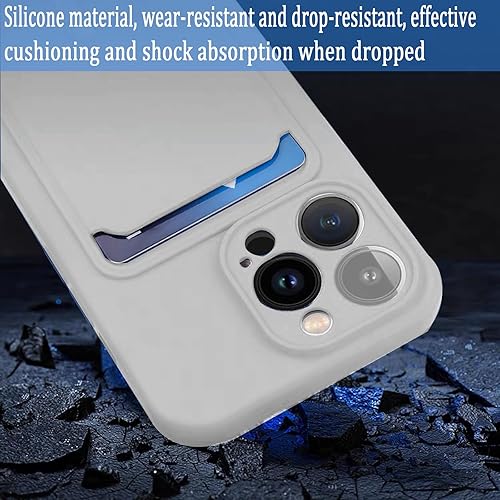 Miniatura 5 de NAOKIFU Funda compatible con iPhone 15 Pro con tarjetero para hombres y mujeres con botón de tarjeta oculta, funda protectora tipo cartera, bonita