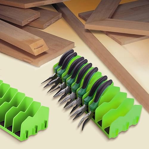 Miniatura 7 de Estante organizador de alicates, soporte para cortadores de alicates de 10 ranuras con base de goma antideslizante, caja de herramientas