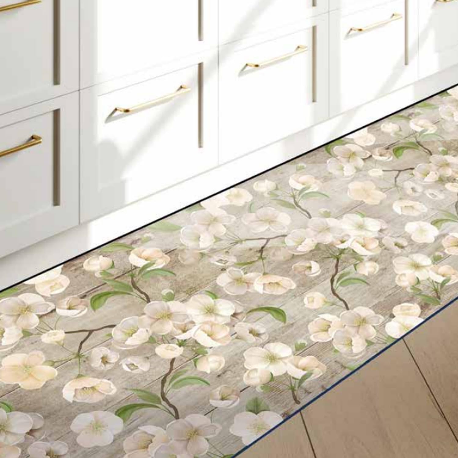 GREATOYAR Alfombra Antideslizante, Alfombra Larga, Alfombra Lavable, Alfombra de bambú, Alfombra Vinilo, para Pasillo, Cocina, Entrada, Lavandería, Sala De Estar, 50x300cm, Happy 010