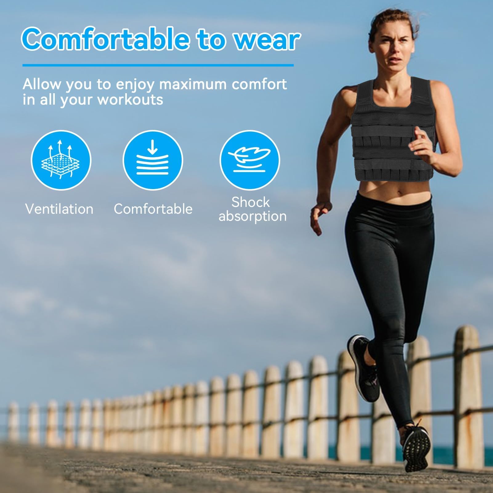 Gewichtsweste (keine Gewichte), verstellbare Gewichtsweste aus Netzstoff, Sandsack, Sport, Laufen, beschwerter Plattenträger für Krafttraining, Fitness, Muskelaufbau