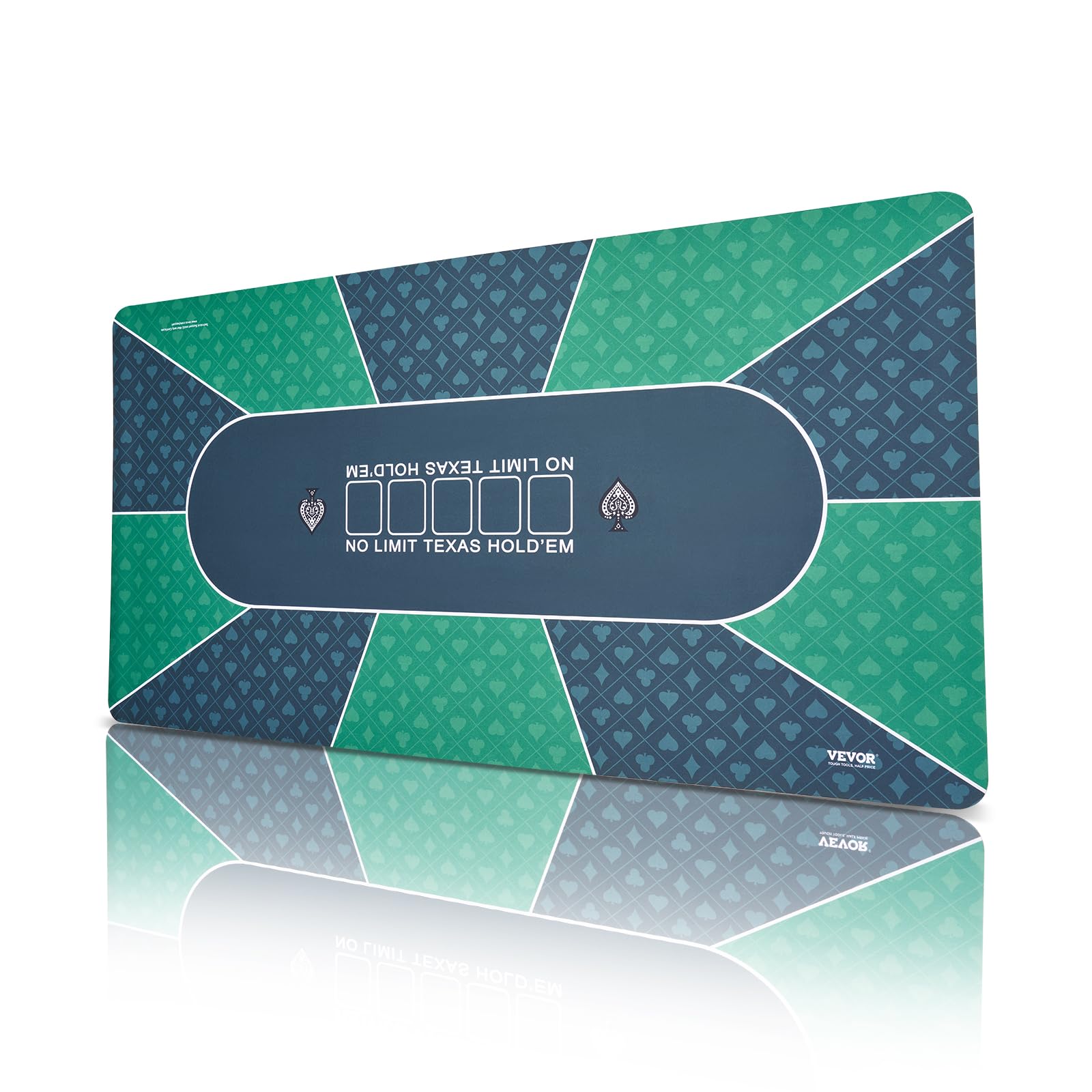 VEVOR Poker Table Top, 70 x 35 Inch, 6-8 Players, Green, Foldable with Carrying Bag