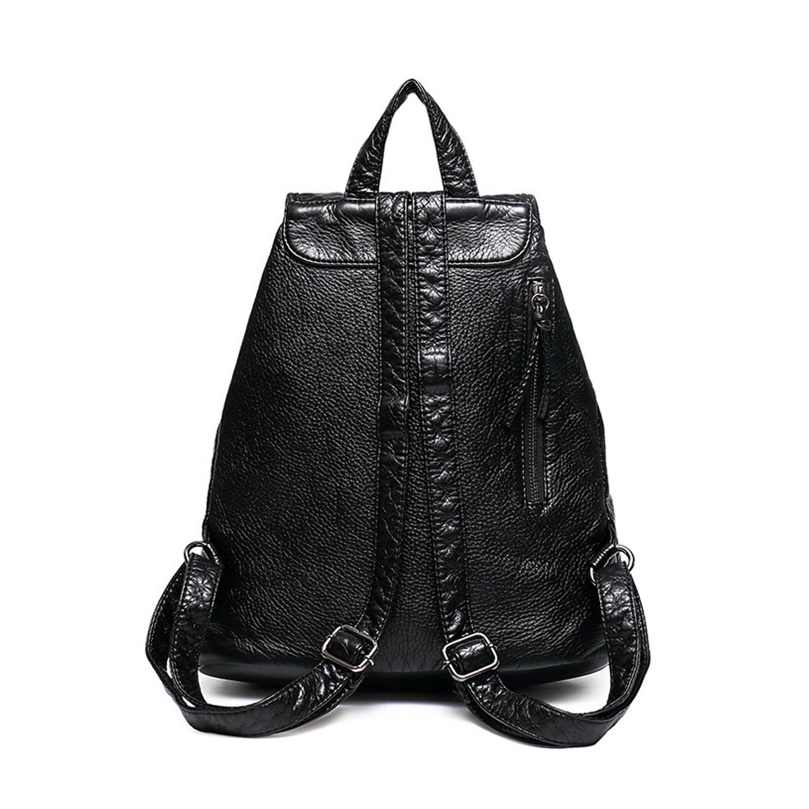BUKESIYI Femme Sac a dos Sac a main Élégante Bandoulière Antivol PU Cuir Feminin Ville Original Marque FR78610 Noir