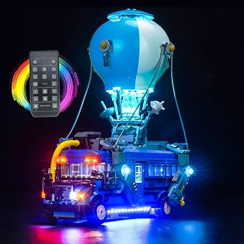LocoLee RC Version LED Light Kit Compatible with Lego 77073 Battle Bus Fortnite, Creative Lighting Set Accessories Compatible with Lego 77073 Fortnite Combat Bus, No Models Only Light
