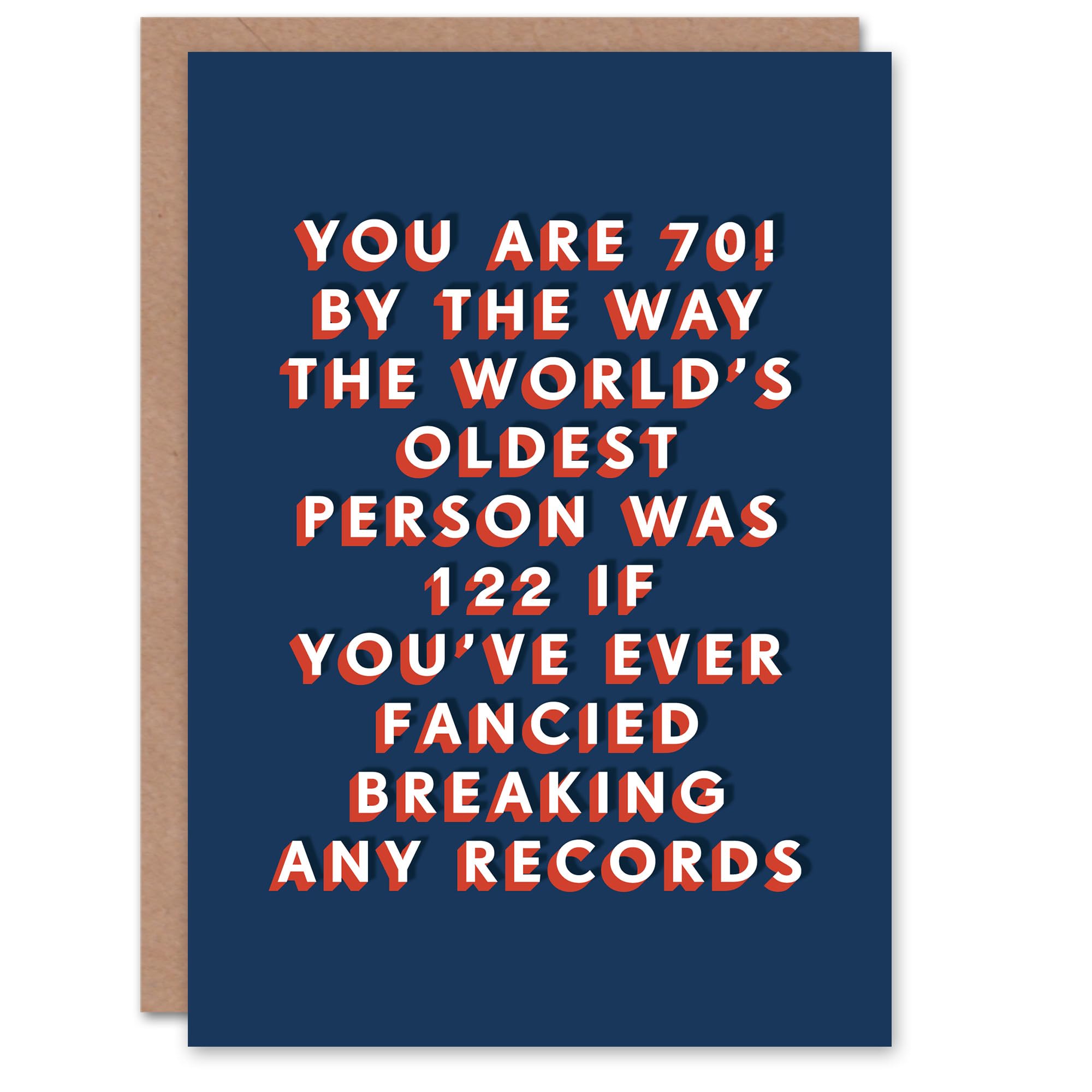 Artery8 Fancy Breaking Records 70 Year Old Milestone 70th For Him Birthday Card