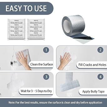 TroyStudio Acoustic Sealant Kits, Pack of 8 Moldable Sealing Putty with 4 x 16.4 Butyl Sealant Tape Blocking Sound Noise Leakage Caused by Wall Holes Gaps Cracks Air Conditioning Holes Drain