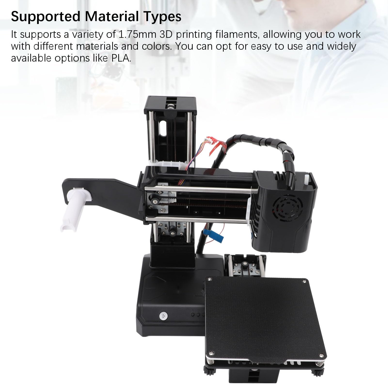 Annadue Stampante 3D, Macchina da Stampa 3D 40mm / S per Principianti, Stampa Automatica a un, Modellazione di Deposizione Fusa, Estrusore 230 ° C, Filamento TPU PLA da 1,75 Mm, (EU)