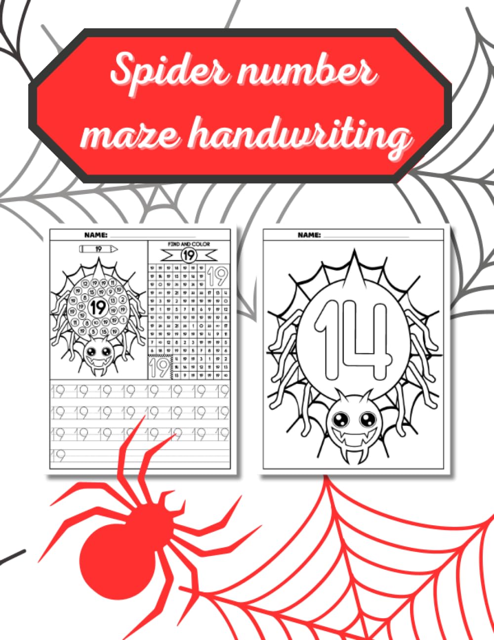 Spider number maze handwriting, Number Maze Worksheets, Number Writing recognition games for preschoolers, Fun Mazes for Kids, Puzzle Activity with ... Math maze worksheets: Number sequence mazes