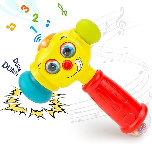 BABYFUNY Juguetes para niños de 1 año juguetes de martillo de bebé con sonido musical y luces juguetes para bebés de 12 a 18 meses juguetes