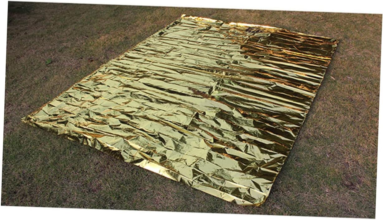 Milisten 2Pcs Heavy Duty Emergency Blanket Insulated Camping Tarp Waterproof Survival Foil Blanket for Outdoor Adventures and Hiking
