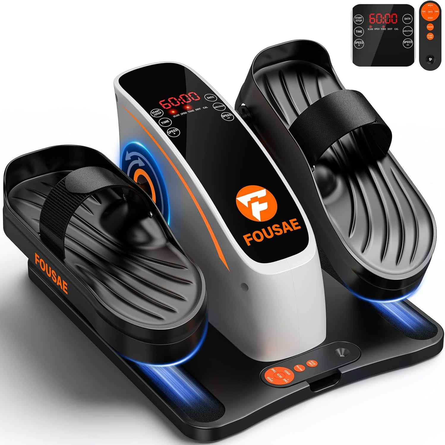 Under Desk Elliptical Machine, Ellipse Leg Exerciser with 15 Adjustable Speeds, Electric Seated Pedal Exerciser Leg Exerciser While Sitting for Seniors with LED Monitor Touch Remote Controls for Home