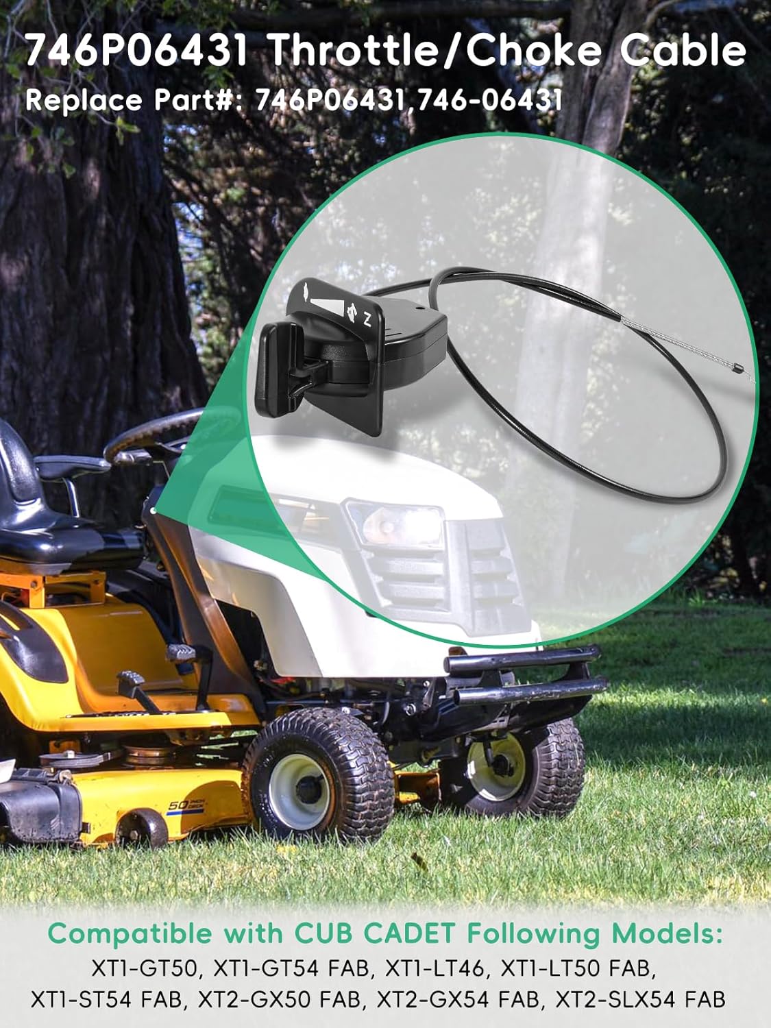 746P06431 Throttle/Choke Cable Fits for CUB Cadet XT1 XT2 SLX54 GX54 GX50 ST54