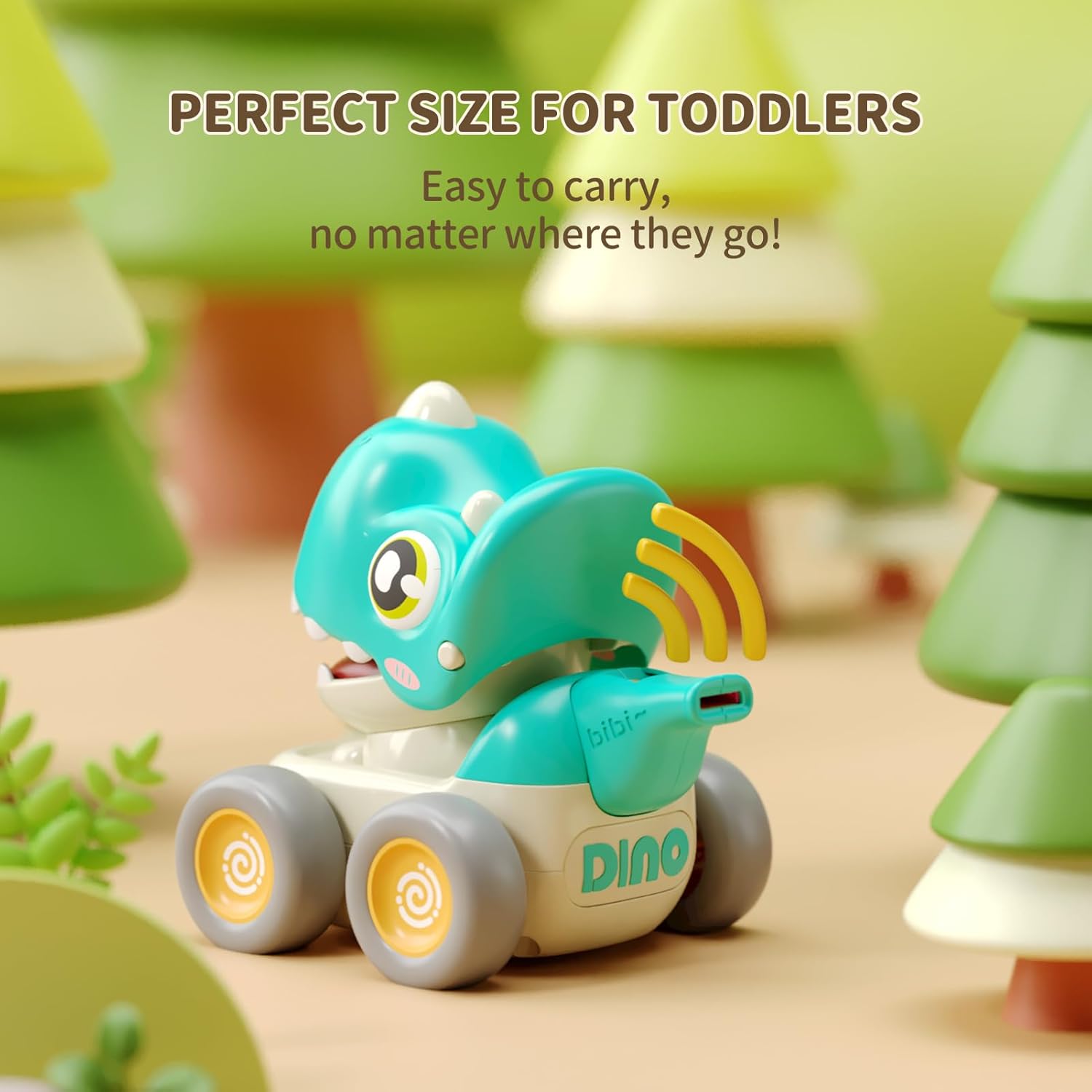 Dinosaur Car Toys for Toddlers 1-3, Press and Go Racing Cars Set, Baby Toys 18 Months, Whistle Vehicles for 1 Year Old Boys Girls, Baby Christmas Birthday Gifts