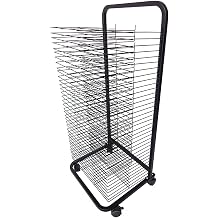 Mobile Art Drying Rack with Wheels, Heavy-Duty Metal Painting Stand with 35 Layer Wire Shelves for Classroom, Studio & Home Artwork Storage
