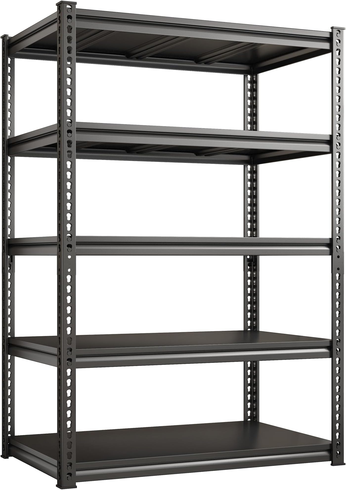 Edsal 48"W x 24"D x 72"H 5Shelf Steel Shelving, Black