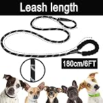 Dog Leash, 6 FT Heavy Duty Dog Leashes, Durable Premium Quality Strong Rope Slip Leash with Comfortable Padded Handle and Highly Reflective Threads for Small Medium and Large Dogs, (Black)