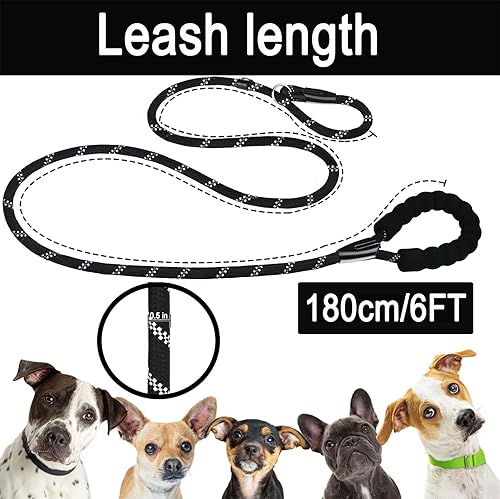 Miniatura 5 de Correa para Perro, Correas para Perro Resistentes de 6 Pies, Correa Deslizante de Cuerda Fuerte de Calidad Premium Duradera con Mango Acolchado