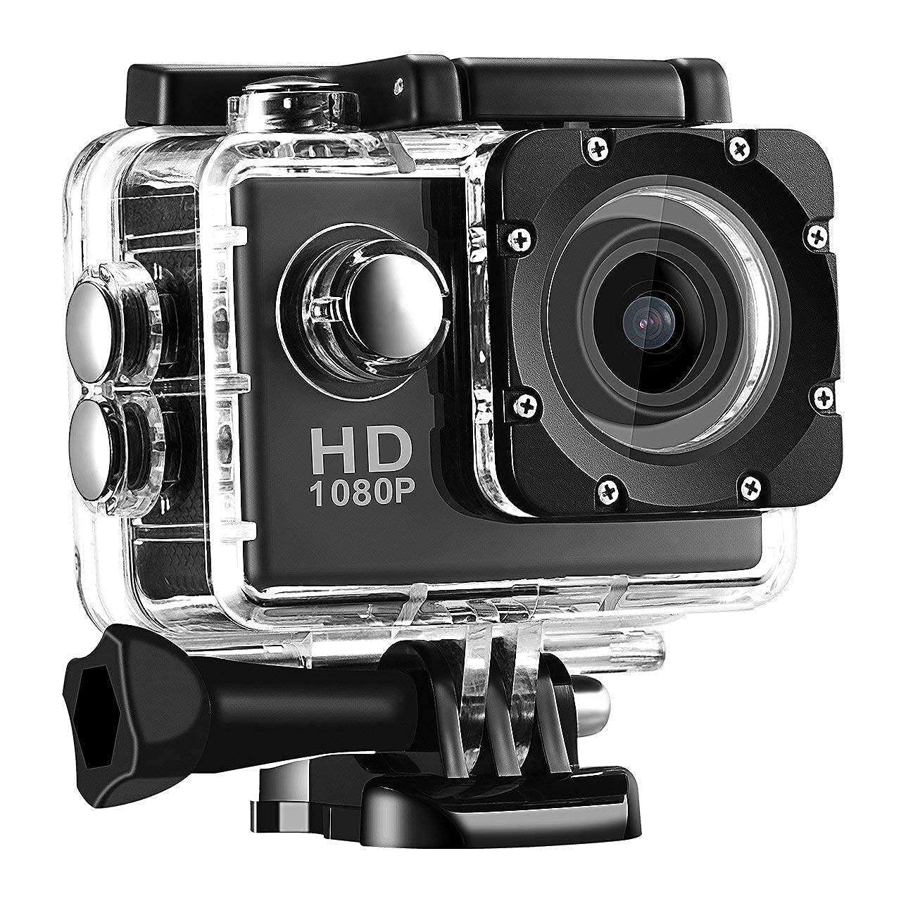 Generic Raptaura Full Hd 2.0" Action Camera 1080P 12Mp Sports Camera Action Cam Underwater 30M/98Ft Waterproof Camera & Mounting Accessories Kit For Diving/Bicycle/Climbing/Swimming-Digital,Black-image-17