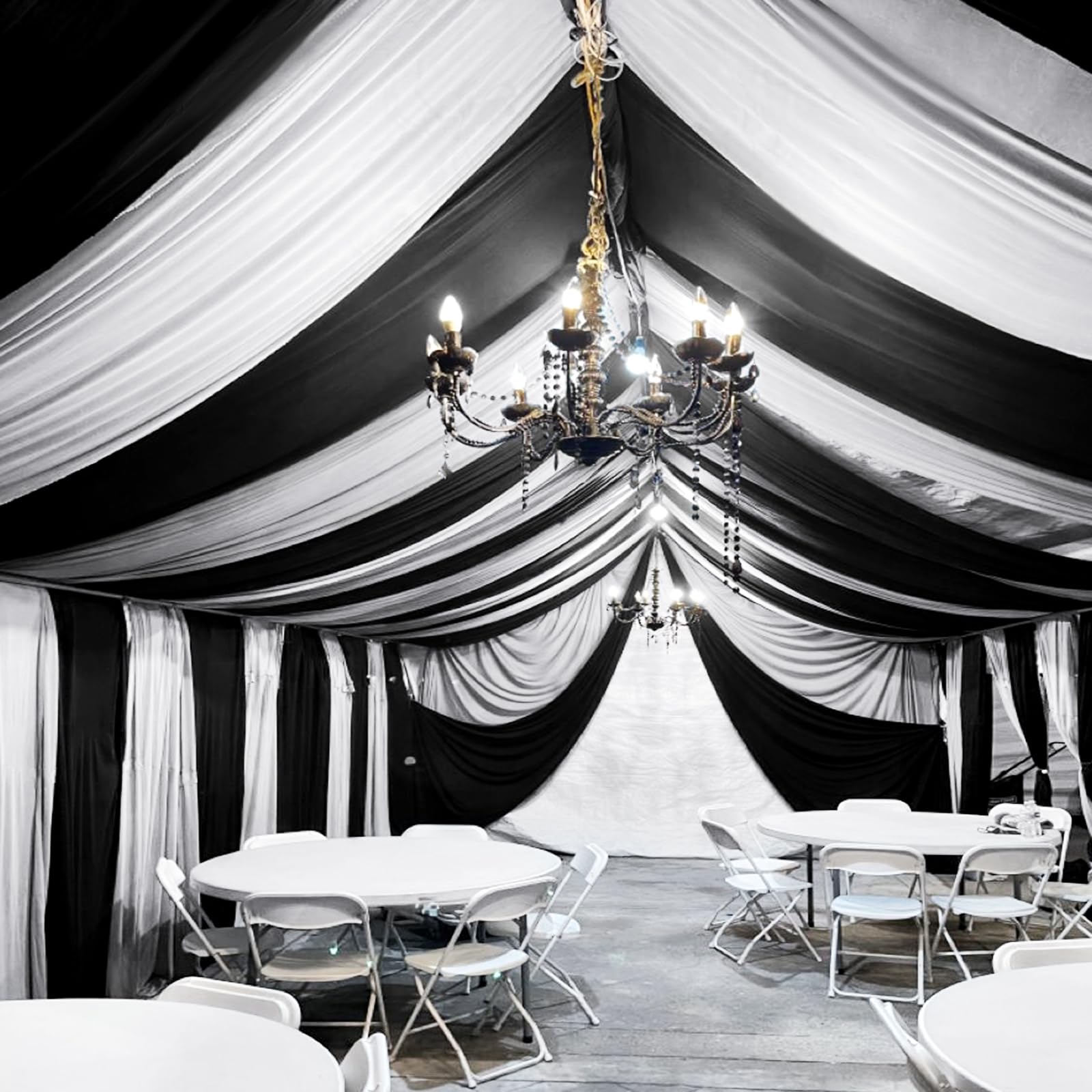Amazon.com: REWOMC 6 Panels Black Ceiling Drapes for Wedding