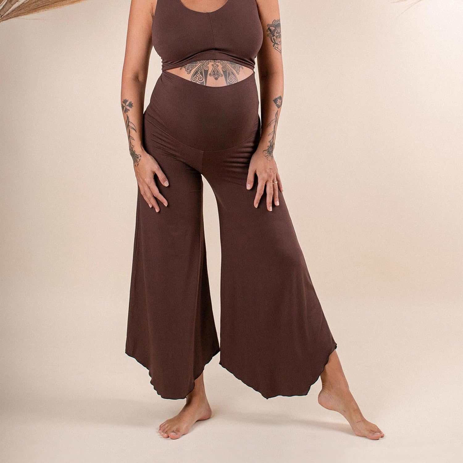 Women's Flare Yoga Pants Wide Leg Leggings High Stretch Lounge Palazzo Trousers Foldover Waist Casual Sweatpants