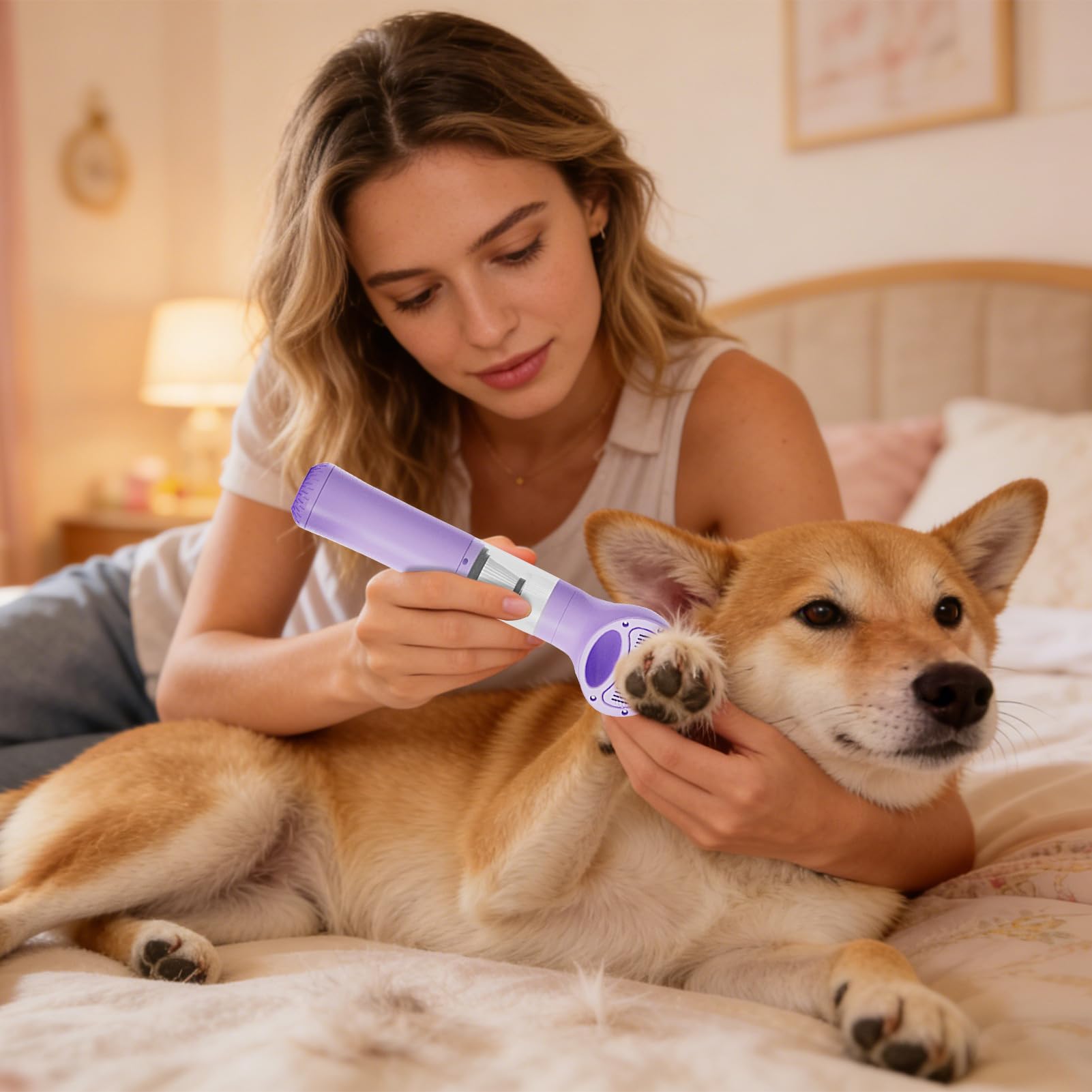 Aspirapolvere per Toelettatura Cani Aspiratore silenzioso wireless | Aspirapolvere per Peli di Animali Domestici per Uso Domestico Casa Cucina Appartamento Auto Veicolo Festa Lettiera