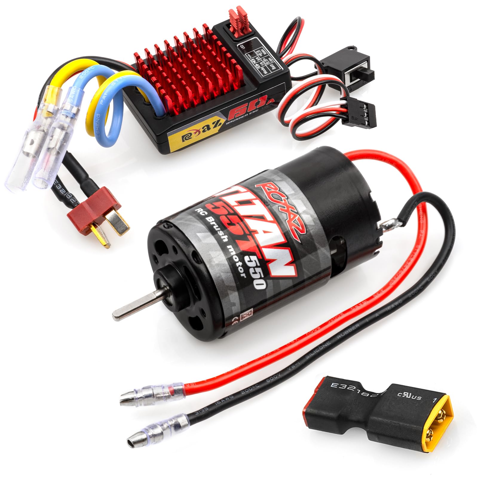 Amazon.com: RCXAZ Brushed Power Combo 550 55T Motor 60/320A ESC