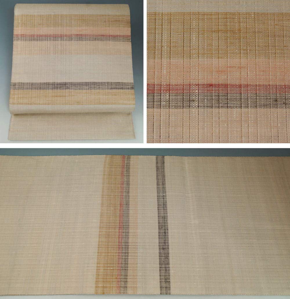 Amazon.co.jp: 洒落袋帯 西陣 渡文 未使用品 若松模様 すくい織 紬地