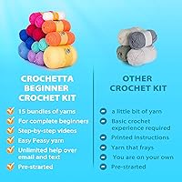 Vista 5 de Crochetta Kit de ganchillo para principiantes, kit de ganchillo tutoriales en video paso a paso, kit de inicio de ganchillo para aprender a