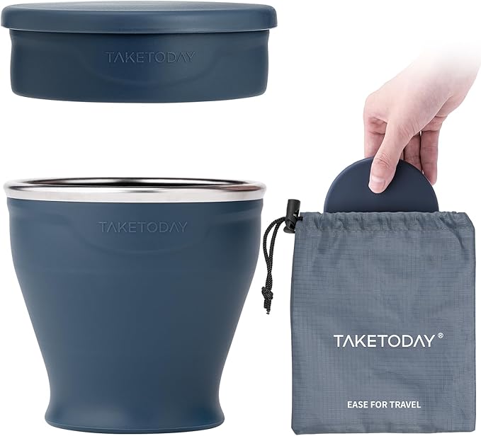 TakeToday Collapsible Travel Cup 8 oz - Silicone Foldable Water