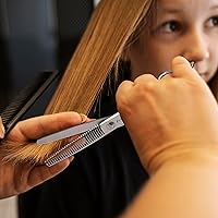 Vista 6 de Tijeras de adelgazamiento para corte de cabello, tijeras profesionales Fcysy de 6 pulgadas para adelgazar el cabello, tijeras de peluquería