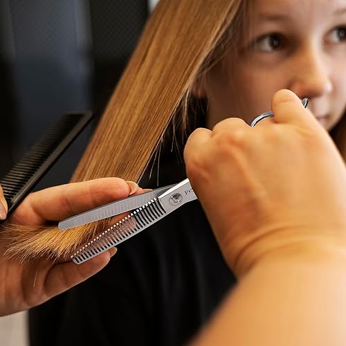 Miniatura 6 de Tijeras de adelgazamiento para corte de cabello, tijeras profesionales Fcysy de 6 pulgadas para adelgazar el cabello, tijeras de peluquería
