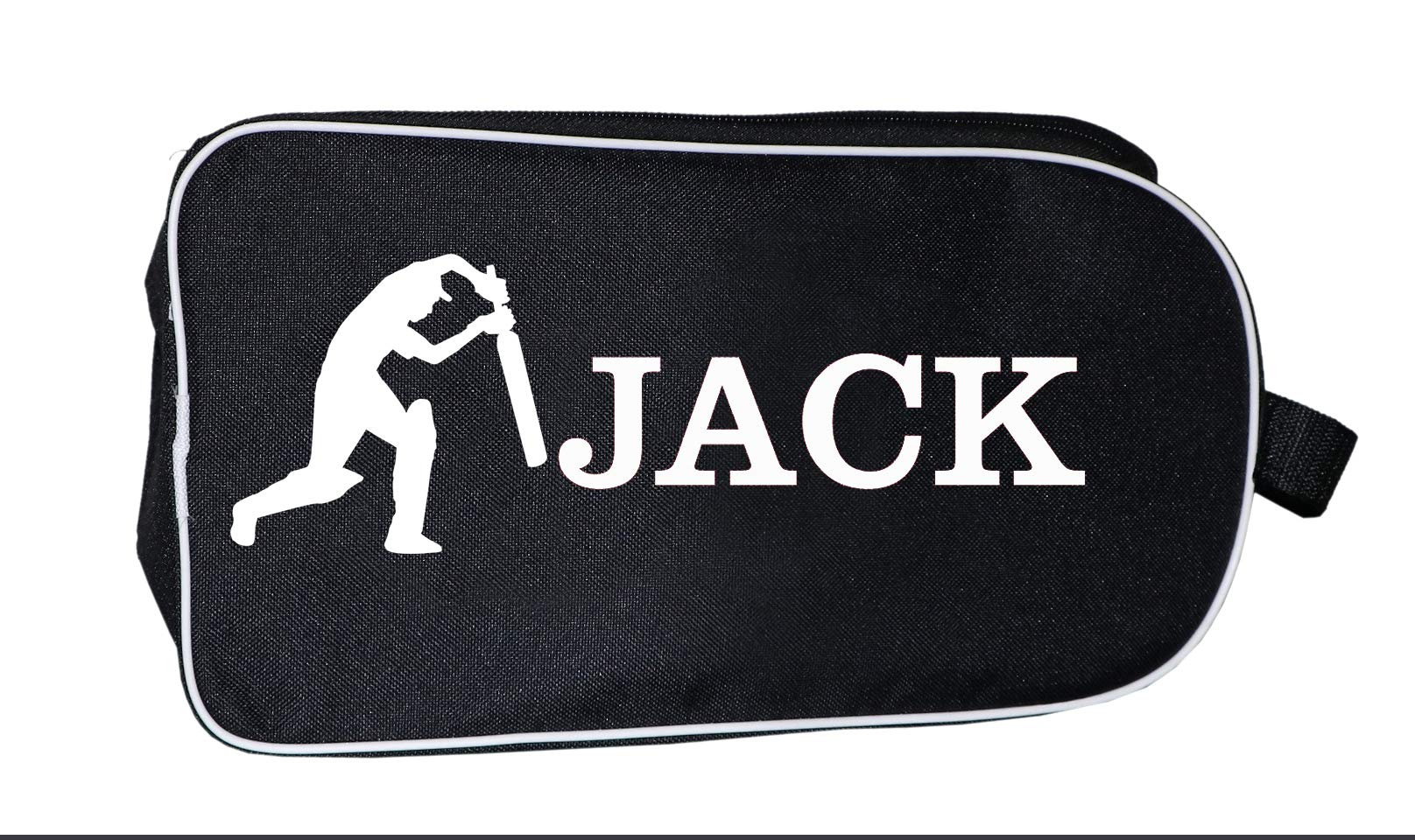 PROSTYLE SPORTS Personalised Football Boot Bag, Shoes bag (Black/White) (Cricket Player)