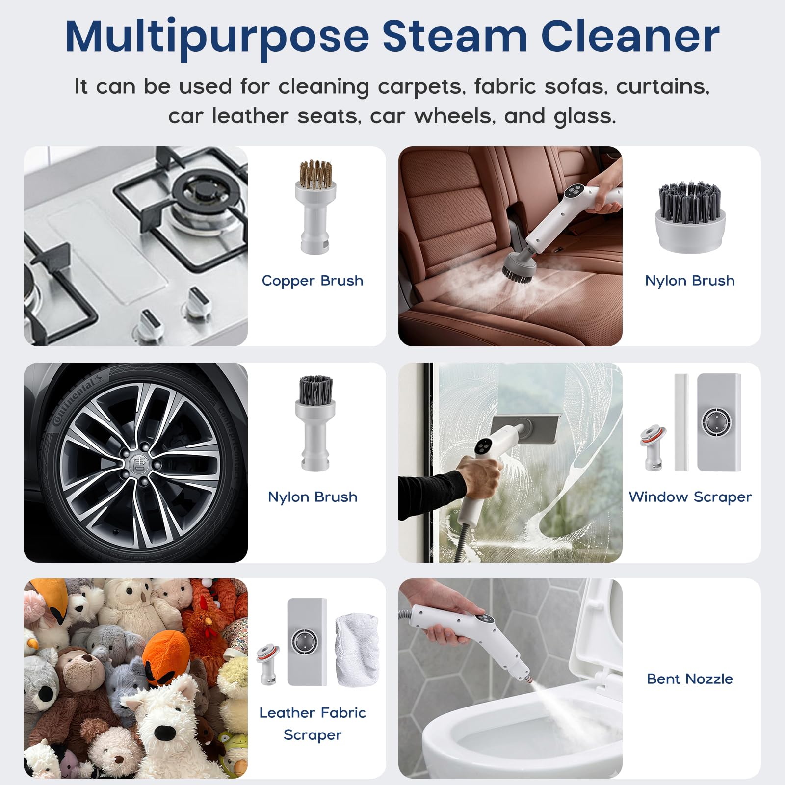 Limpiador a Vapor Portátil 1500W 4 Bar Maquina de Limpieza a Vapor, Calentamiento 10s,Depósito 2L,Cable 4.7M, Vaporeta Limpieza Hogar Steam Cleaner Limpiador a Vapor de Mano para Cocina Coche Ventanas