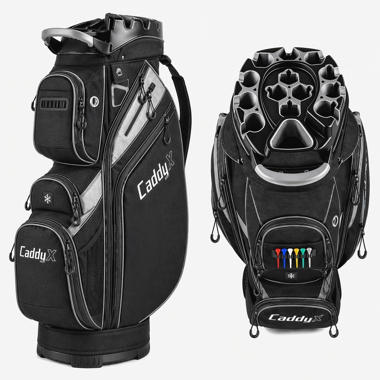 14-Way Golf Cart Bag, Professional Organizer Cart Bag with Anti-Rattle Top