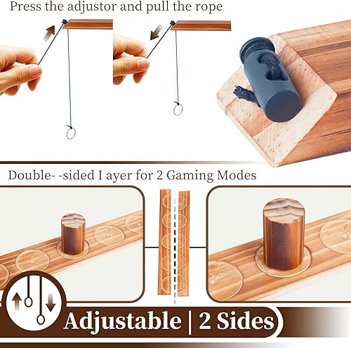 Miniatura 6 de Juego de lanzamiento de anillos, juego de lanzamiento de anillos con tiro, juego de lanzamiento de gancho y anillo para adultos y niños, divertido