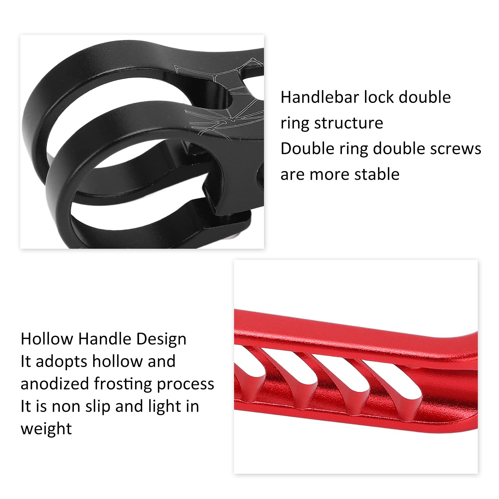 Kadimendium Fahrrad-Bremshebel, Fahrradbremse, leicht, stabil, 22,2 mm Öffnung, Aluminiumlegierung für 3sixty Mountainbike (rot)